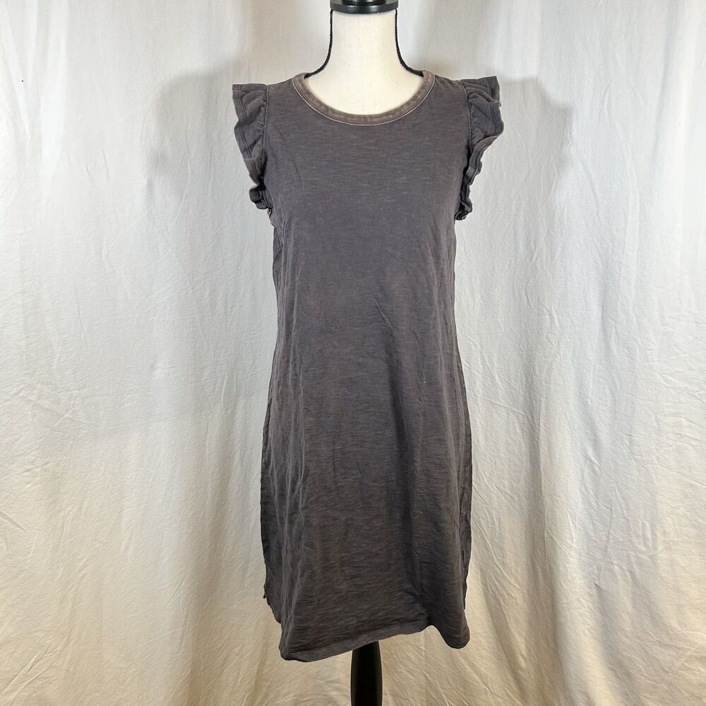 Universal Thread Women's Ruffle Sleeve T-Shirt Dress Gray Medium Soft Cotton